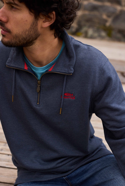 Brampton Branded Qtr Zip Sweat - Navy