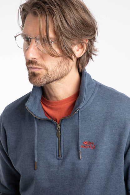 Weird Fish - Brampton Branded 1/4 Zip Sweatshirt - Navy
