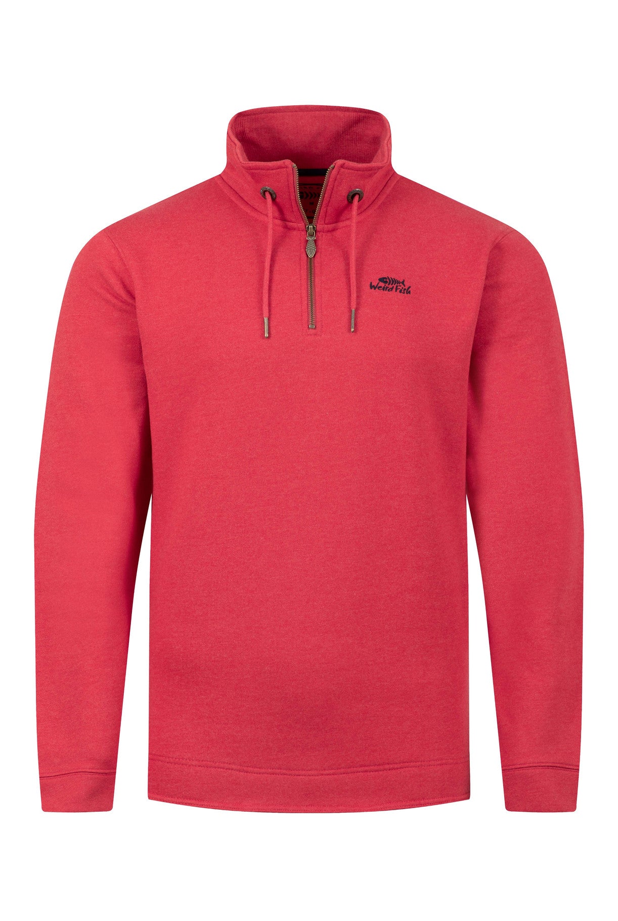 Brampton Branded Qtr Zip Sweat - Barberry Red Marl