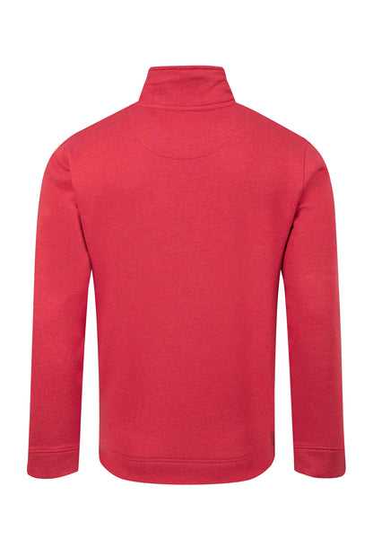 Brampton Branded Qtr Zip Sweat - Barberry Red Marl