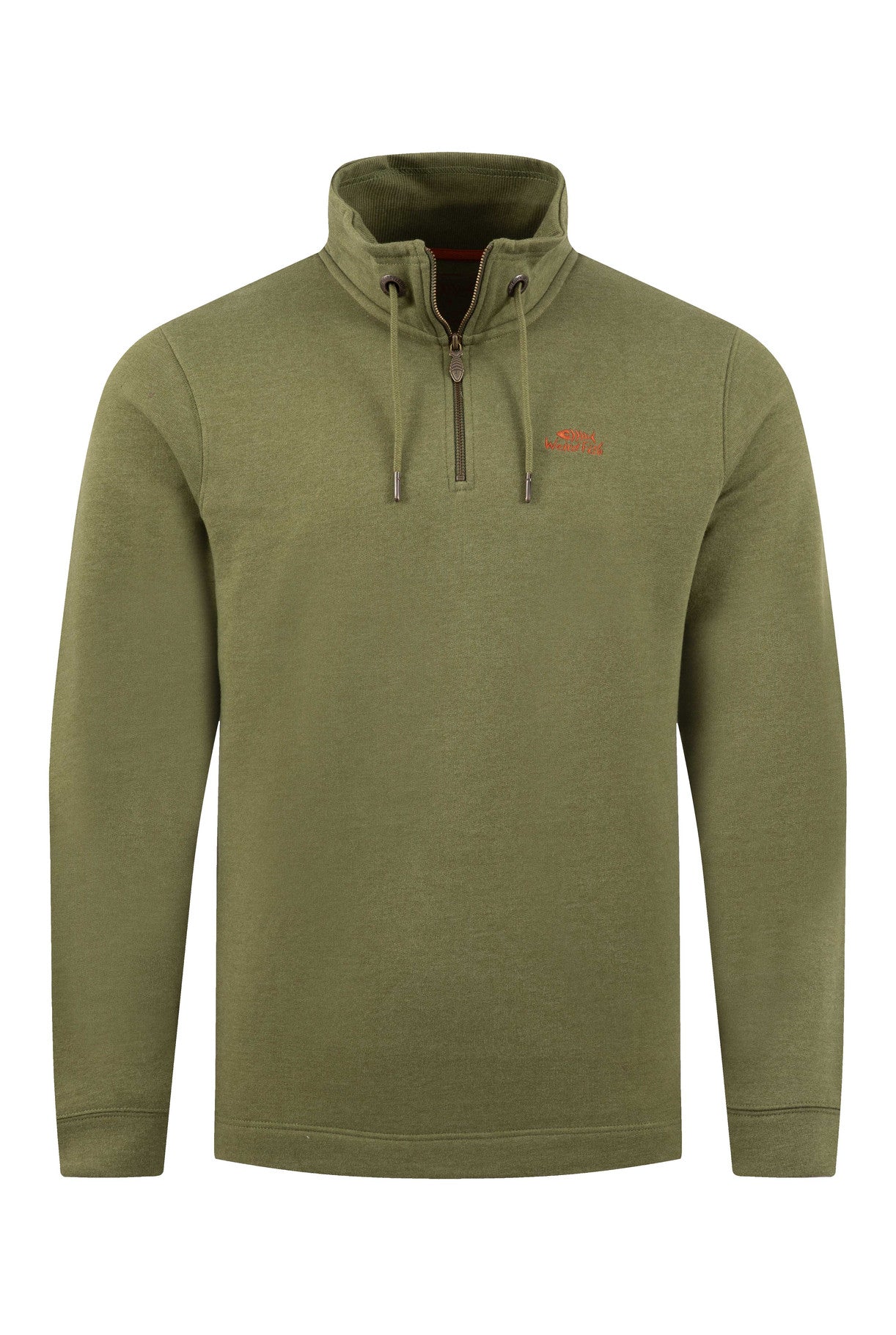 Weird Fish - Brampton Branded 1/4 Zip Sweatshirt - Olive Moss