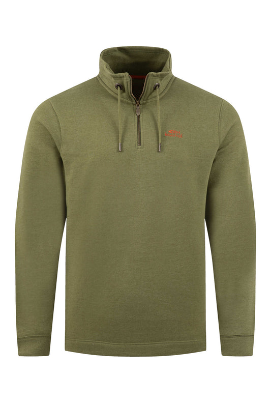 Weird Fish - Brampton Branded 1/4 Zip Sweatshirt - Olive Moss