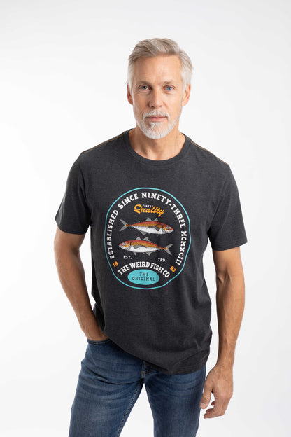 Fish Stamp Graphic Tee - Black