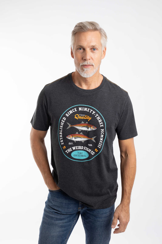 Fish Stamp Graphic Tee - Black