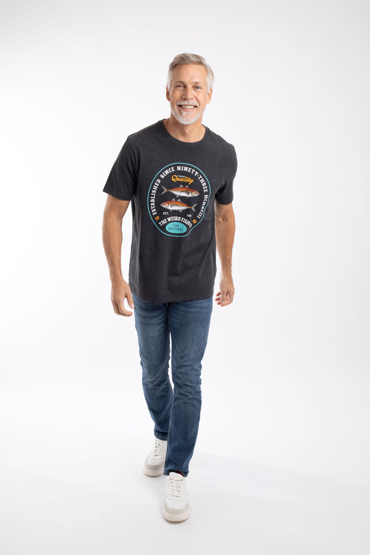 Fish Stamp Graphic Tee - Black