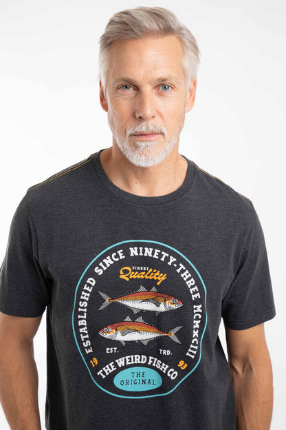 Fish Stamp Graphic Tee - Black