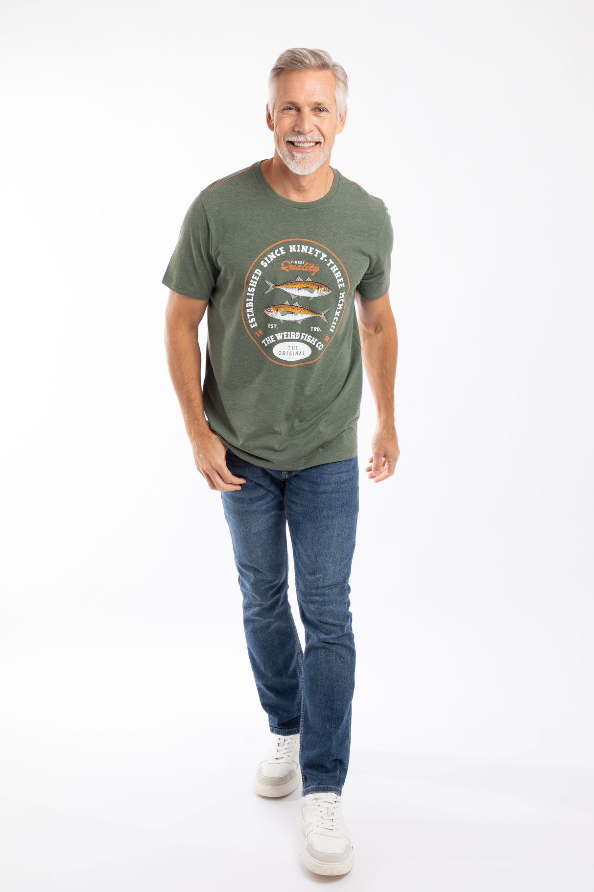 Fish Stamp Graphic Tee - Basil
