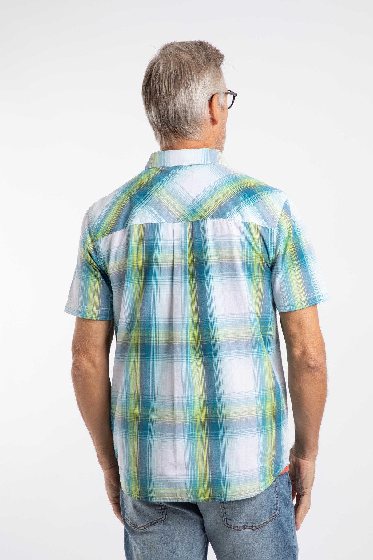 Judd Organic Cotton Short Sleeve Check Shirt - Off White