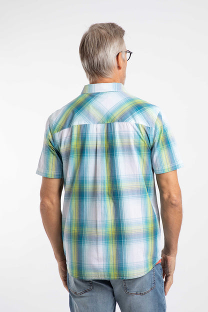 Judd Organic Cotton Short Sleeve Check Shirt - Off White