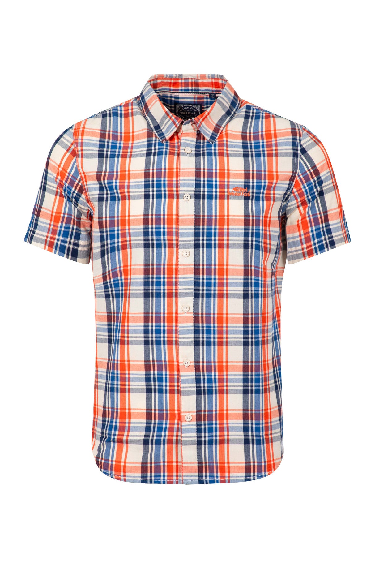 Judd Organic Cotton Short Sleeve Check Shirt - Light Cream
