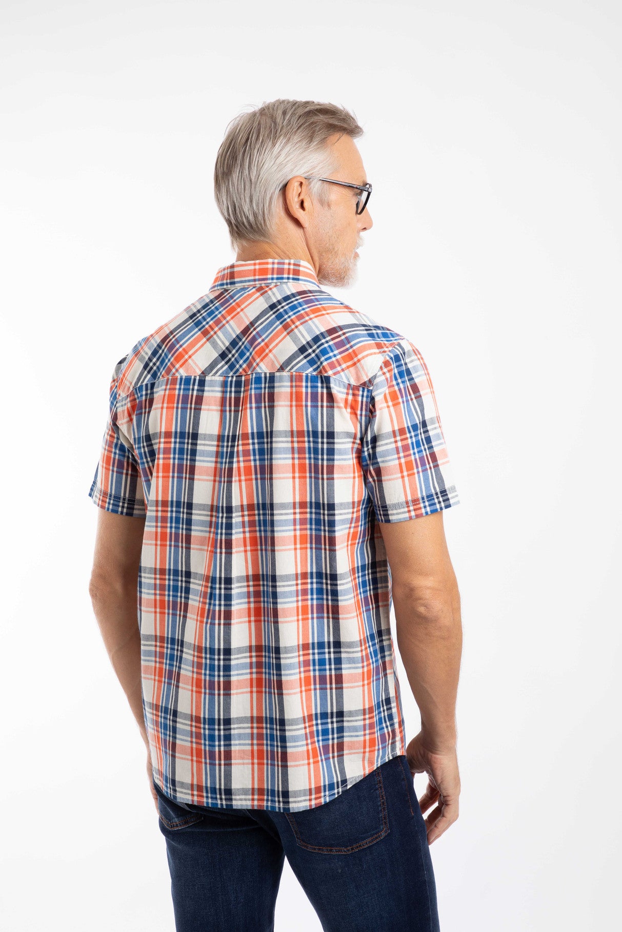Judd Organic Cotton Short Sleeve Check Shirt - Light Cream