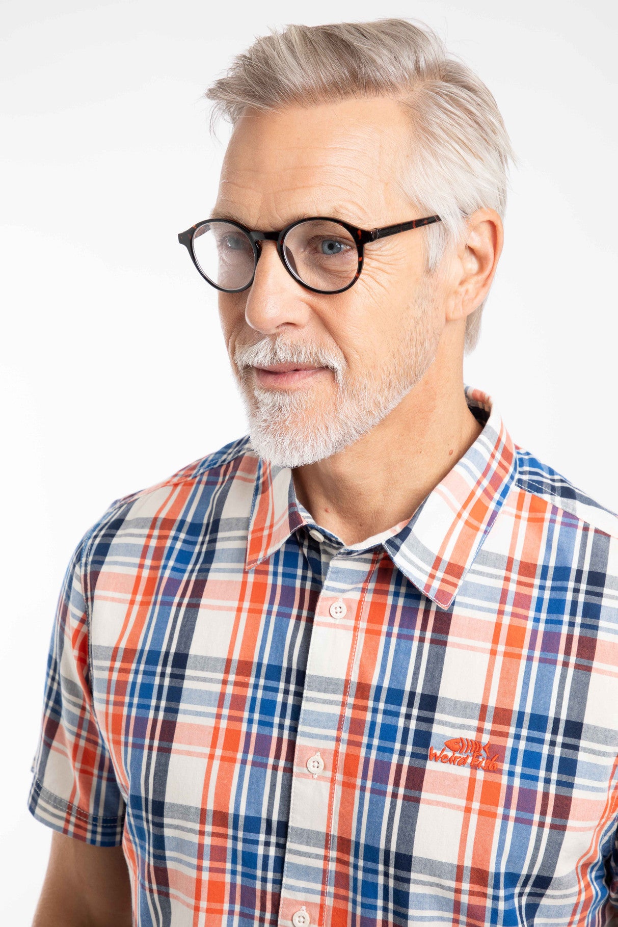 Judd Organic Cotton Short Sleeve Check Shirt - Light Cream