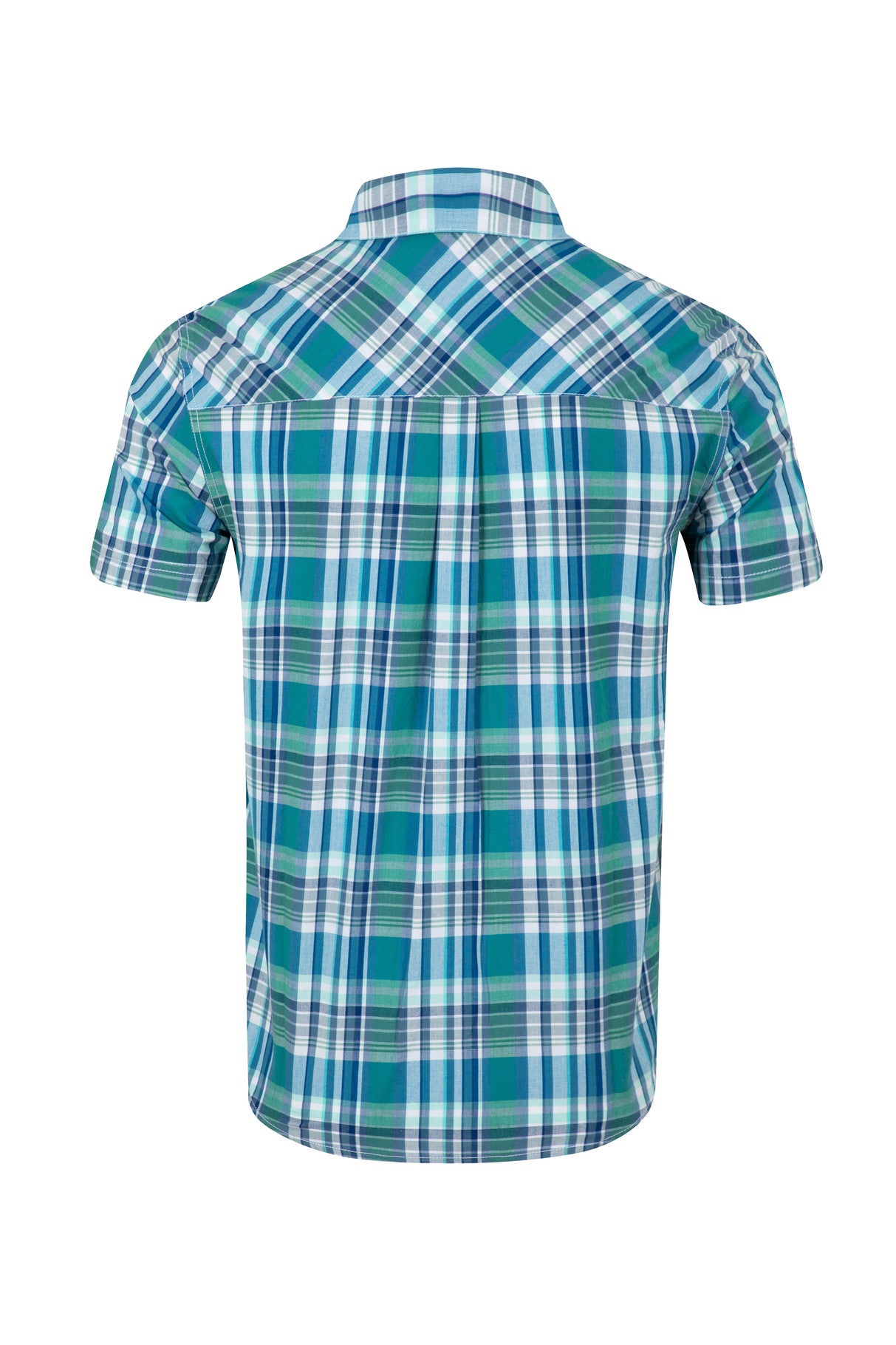 Judd Organic Cotton Short Sleeve Check Shirt - Faded Blue