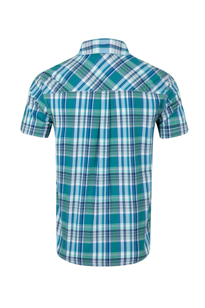 Judd Organic Cotton Short Sleeve Check Shirt - Faded Blue