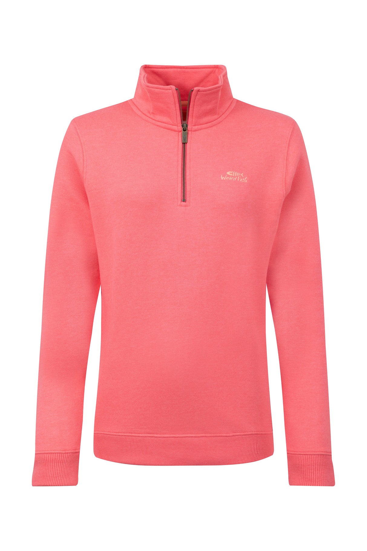 Avery Branded Qtr Zip Sweat - Flamingo