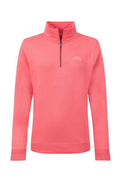 Avery Branded Qtr Zip Sweat - Flamingo