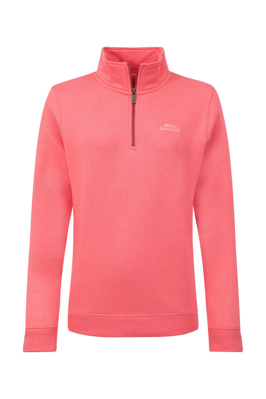 Avery Branded Qtr Zip Sweat - Flamingo