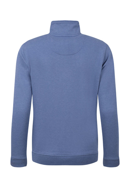 Avery Branded Qtr Zip Sweat - Faded Blue