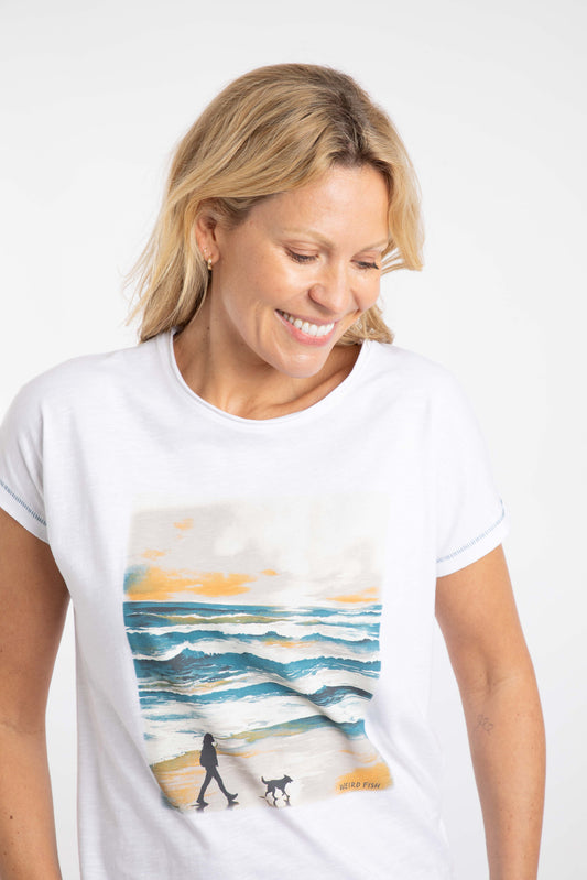 Walking Club Organic Cotton Graphic Tee - White
