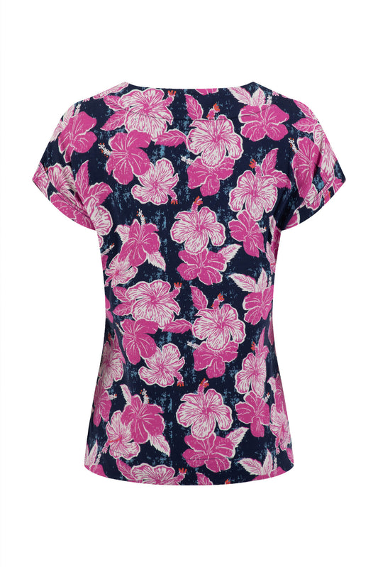 Paw Paw Organic Cotton Printed Jersey Tee - Fuchsia Punch