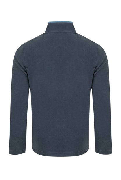 Roald Button Funnel Neck Microfleece - Navy