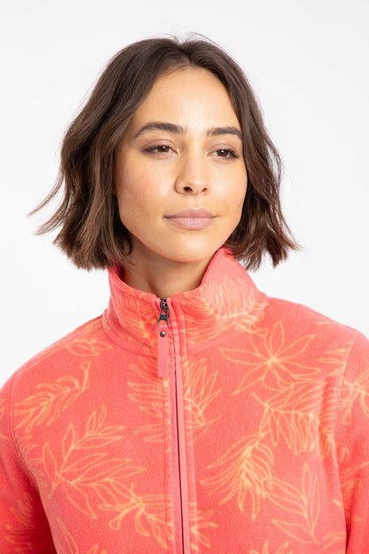 Rochelle Full Zip Printed Micro Fleece - Flamingo