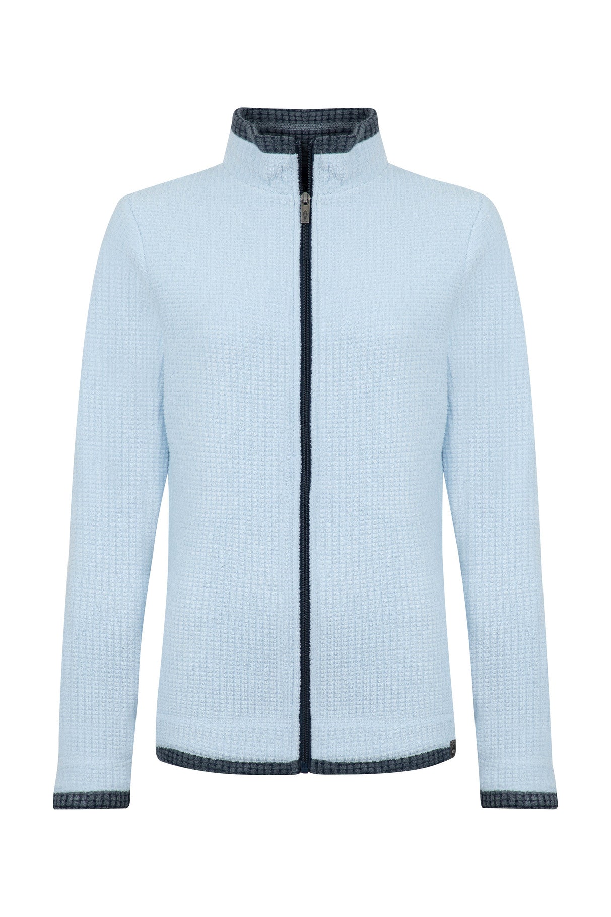 Ariana Full Zip Grid Fleece - Cool Blue