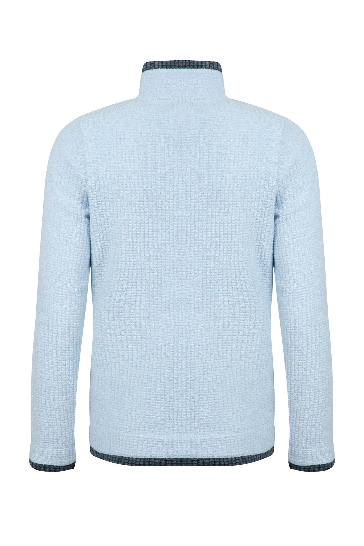Ariana Full Zip Grid Fleece - Cool Blue