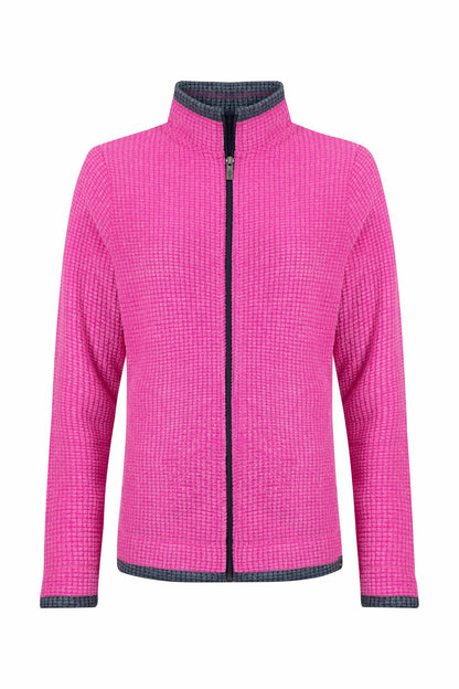 Ariana Full Zip Grid Fleece - Gerbera