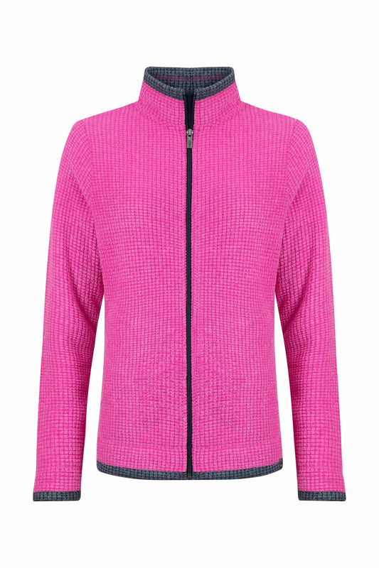 Ariana Full Zip Grid Fleece - Gerbera