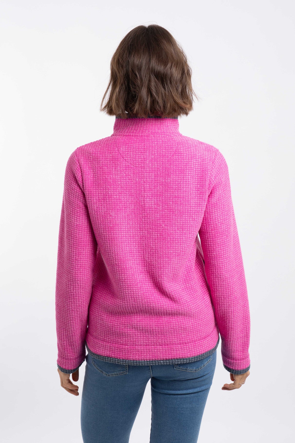 Ariana Full Zip Grid Fleece - Gerbera