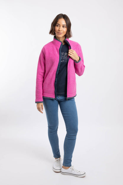 Ariana Full Zip Grid Fleece - Gerbera
