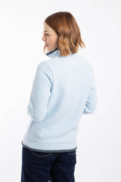 Beye 1/4 Zip Grid Fleece - Cool Blue