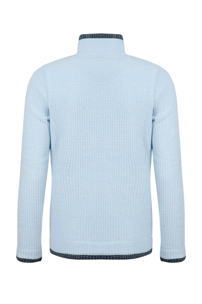 Beye 1/4 Zip Grid Fleece - Cool Blue