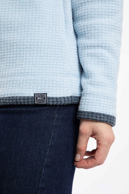 Beye 1/4 Zip Grid Fleece - Cool Blue