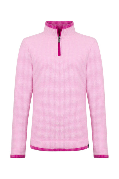 Beye 1/4 Zip Grid Fleece - Azalea