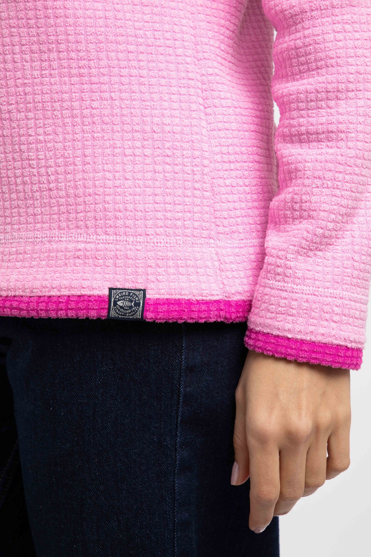 Beye 1/4 Zip Grid Fleece - Azalea