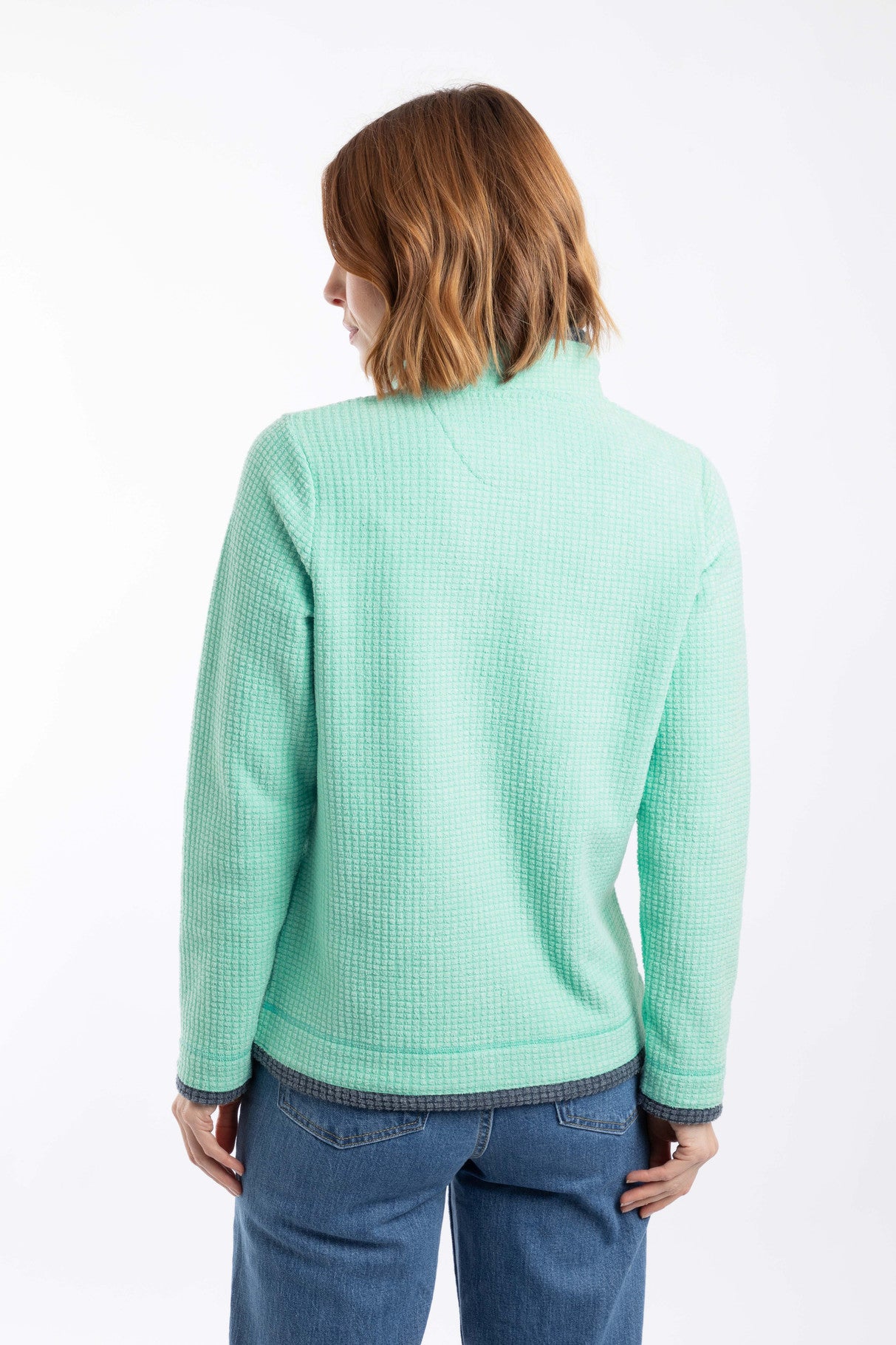 Beye 1/4 Zip Grid Fleece - Bevelled Glass