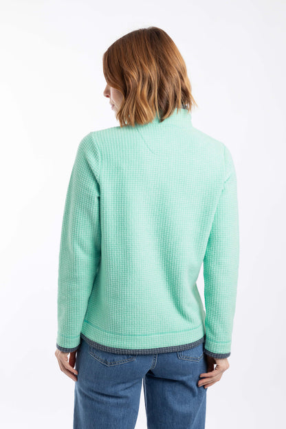 Beye 1/4 Zip Grid Fleece - Bevelled Glass