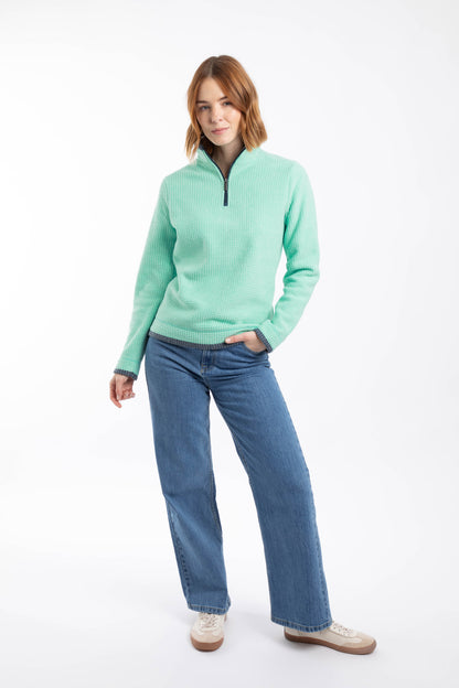 Beye 1/4 Zip Grid Fleece - Bevelled Glass