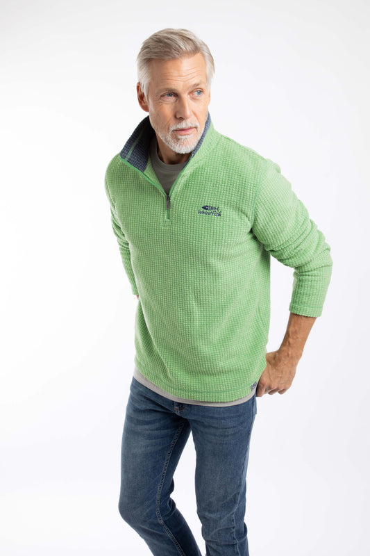 Newark 1/4 Zip Grid Fleece - Grass Green