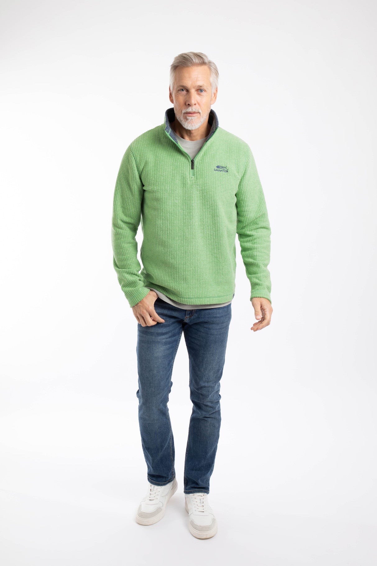 Newark 1/4 Zip Grid Fleece - Grass Green