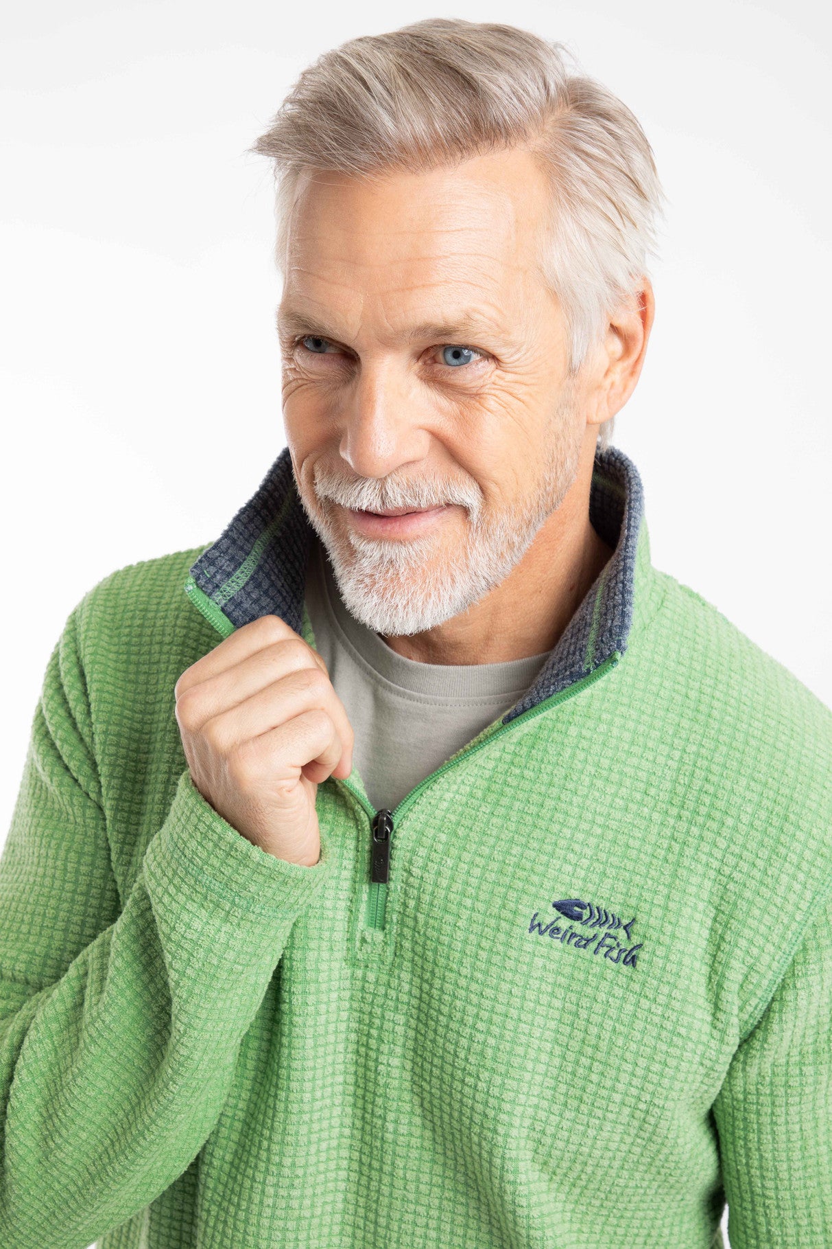 Newark 1/4 Zip Grid Fleece - Grass Green