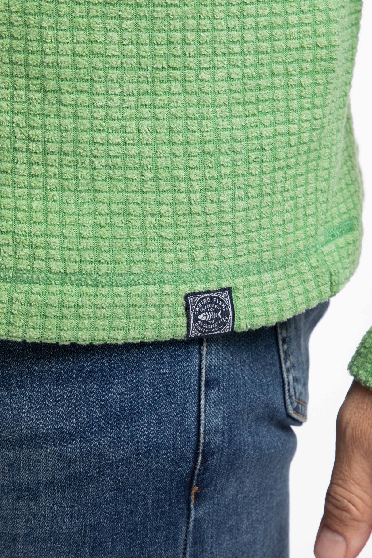Newark 1/4 Zip Grid Fleece - Grass Green