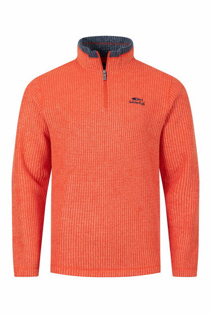 Newark 1/4 Zip Grid Fleece - Orange Spice