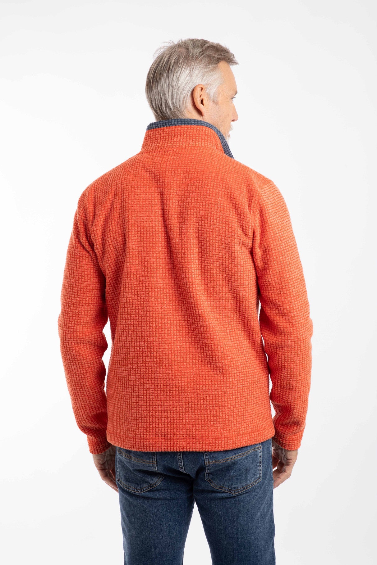 Newark 1/4 Zip Grid Fleece - Orange Spice