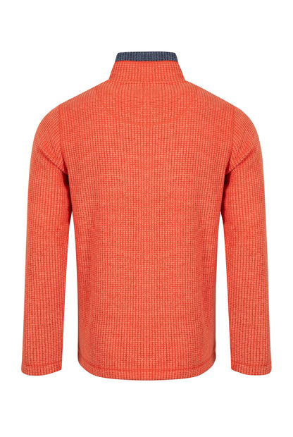 Newark 1/4 Zip Grid Fleece - Orange Spice