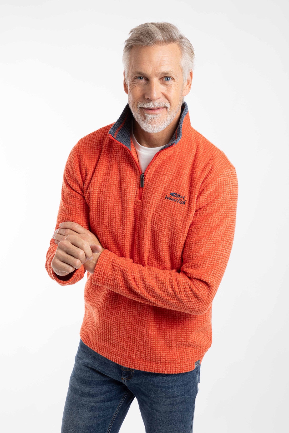 Newark 1/4 Zip Grid Fleece - Orange Spice