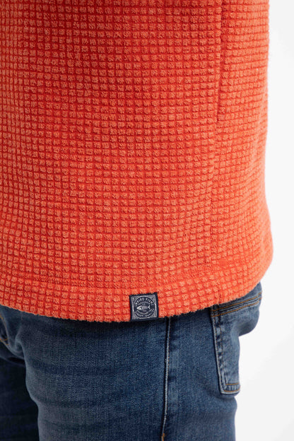 Newark 1/4 Zip Grid Fleece - Orange Spice
