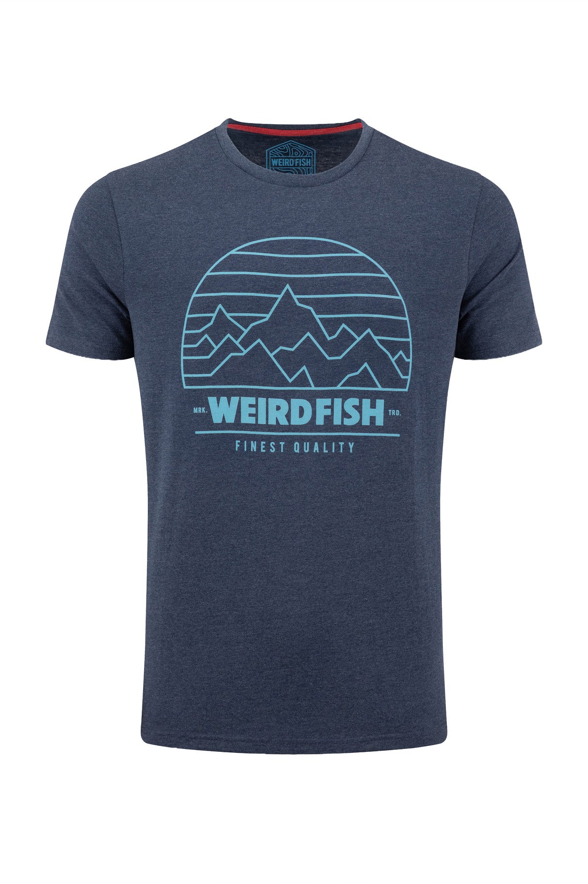 Weird Fish - Off Grid Front Print Graphic T-Shirt - Dark Blue